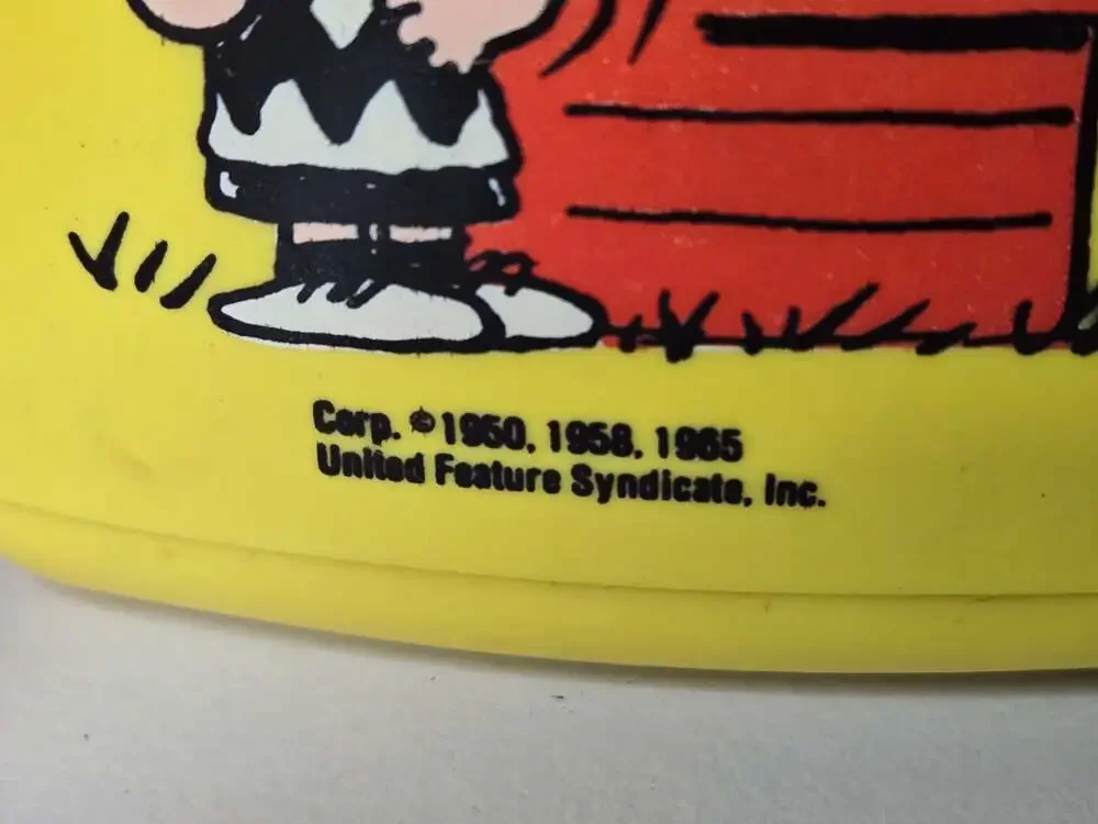 Vintage 1965 Peanuts 'Lunchtime with Snoopy' Orange Plastic Lunch Box w/ Thermos